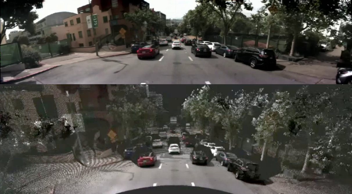 Front camera image and LiDAR point cloud captured by Seevia ATLAS